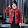 Jaqueta de Moda Masculina Popular da Marca Tendência para Casal Primavera e Outono Gola Baseball Bordado de Letra Casual Jaqueta Masculina Tendência