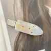 Diamante Colorido Acetato Clipe Lateral Contínuo Elegante Luxo Versátil Presilha de Cabelo Franja Lateral Franja Clipe Acessório de Cabelo Clipe Bico de Pato