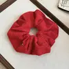 Goma para el pelo a rayas tejida, Lazo para coleta estilo Universidad Americana Retro, Perezosa y Versátil, Accesorio para el cabello de nicho de alta gama