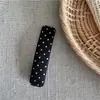 Pinza de Pelo de Lunares Blancos y Negros con Forma de Gota de Agua, Versátil y a la Moda, para Flequillo, Pinza Geométrica Rectangular, Pinza Lateral, Pasador