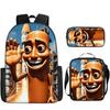 2025 Transfronterizo Nuevo Palo de Madera Tungtungtung Hombre Shan Hai Jing Mochila de Dibujos Animados Mochila Bolso de Hombro Estuche