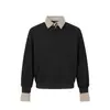 Sudadera Versátil Simple con Cuello Camisero y Cremallera Falsa de Dos Piezas, Camisa Base Tipo Polo para Hombre Jia Yi Ku 2026