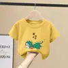 Camiseta de Manga Corta para Niños Verano 2025 Nuevo Estilo, Top de Verano de Algodón Puro de Media Manga para Niños Mayores, Ropa Infantil de Moda