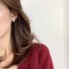 Pendientes de Aro Anchos Coreanos Nuevos de Moda Versátiles con Circonita Super Brillante, Pendientes de Estilo Minimalista, Elegantes Accesorios para Orejas