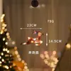 Luzes de Natal de Ventosa LED Formato de Boneco de Neve e Velhinho Luzes Decorativas para Janela Luzes de Natal Adereços de Atmosfera Festiva Luzes de Ventosa