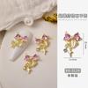 Cyber Celebrity Nail Art Zircon Bow Pingente Joias Luz Luxo Color-retendo Metal Acessórios Star Pendant Unha Decoração Adesivo