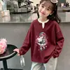 Estiloso Top Infantil de Manga Longa para Primavera e Outono, Novo Estilo, Malha Waffle, Falso Duas Peças, Versátil, Casual, Soltinho