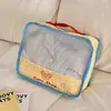 Bolsa de Viaje de Cuadros de Dibujos Animados, Bolsa de Almacenamiento Portátil para Viajes, Ropa, Ropa Interior, Organizador de Zapatos, Bolsa de Equipaje