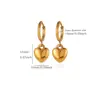 Pendientes Geométricos de Acero Inoxidable Chapados en Oro de 18K Corazón de Melocotón Fruta Estilo Verano Océano Pendientes de Diseño Nicho