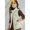 25 Invierno Nuevo Recargable Directo Plumón de Pato Blanco Cuello Alto Engrosado Holgado Elegante Ropa de Trabajo Chaqueta Chaleco de Plumón Cálido para Mujeres 12806
