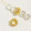 Alta retención de color accesorios de cristal de oro de 14 quilates incrustados con circonita cuentas de agujero grande cuentas con cuentas material para accesorios de pulsera DIY