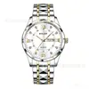Reloj para Hombre de Acero con Calendario Doble Personalizado de Lujo Gama Alta Luminoso de Cuarzo Reloj de Negocios para Hombre Venta al por Mayor