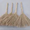 Vassoura de sorgo antiga, vassoura de muda de seda dourada, vassoura de sorgo tecida à mão feita de materiais vegetais naturais