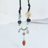 Cadena de suéter de cerámica estilo étnico retro accesorios de ropa colgante de mariposa collar de otoño e invierno nueva cadena para el cuello estilo chino tendencia nacional