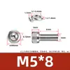 Aço inoxidável 304 DIN912 Cabeça de copo arruela de mola hexagonal parafuso de máquina de combinação dupla cabeça cilíndrica recartilhada M3M8