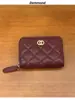 Cartera Popular Transfronteriza para Mujer Estilo Pequeña Fragancia Rombo Clásico Hueco Moda Versátil Piel de Oveja Cuero Genuino Billetera para Mujer