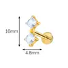 Pendientes de Aleación de Titanio G23 con Circonita de Venta Caliente Transfronteriza para Mujer, Perforaciones Labiales de Nicho Europeas y Americanas, Joyería para Piercings Corporales al por Mayor