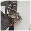 Bolso de Mano Estilo Coreano de Nicho con Estampado de Leopardo, Bolso Cubo para Mujer, Nuevo Modelo Primavera 2026, Bolso de Hombro Cruzado Elegante de Alta Calidad