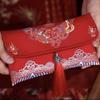 Envelope vermelho bordado especial de casamento novo saco de envelope vermelho selo de presente pais taxa de mudança chá um par de grande dez mil yuan de alta qualidade
