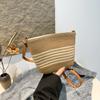 Bolsa de Crowdsourcing Pequeña Estilo Francés Nueva Bolso Cruzado Versátil con Cremallera Forrada Estilo Ins Bolso Hecho a Mano Popular entre Celebridades de Internet Bolso de Paja Limpiada
