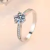 Anillo de Diamante Moissanita de Un Quilate Anillo de Pareja Par de Hombres y Mujeres Anillo de Pareja Vivo Cuadrado Versátil Anillo de Boda Al por Mayor