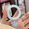 Fruta de Coco Mar Azul Glacial Menta Diadema Tipo Cable de Teléfono Lazo para el Cabello Accesorios para el Cabello No Daña el Cabello Banda de Goma de Alta Elasticidad Cubrecabezas