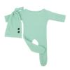 Roupas de fotografia para recém-nascidos europeias e americanas macacão de tricô touca de cauda longa conjunto de duas peças manga longa botão nos pés macacão de escalada