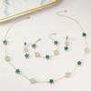 Collar de Trébol de Cuatro Hojas de Doble Cara Transfronterizo Moda de Lujo Ligero Colgante de Flor Dulce y Fresca Cadena para Clavícula Collar Adecuado para Niñas