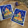 Hotong Nepal Xizang Thangka Amitabha Buda Pintado a Mano Puro Hecho a Mano 4*5 Núcleo de Tarjeta
