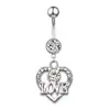 Ventas Directas de Fábrica Comercio Electrónico Transfronterizo Mayorista Acero Inoxidable Moda Hoja Amor Luna Pistola Piercing Joyería Anillo para Ombligo