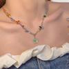Collar de Cuentas Sexy Colorido Y2K para Mujer Cadena para Clavícula Diseño de Alta Gama Primavera y Verano Estilo Frío Nicho Ins