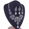 C1005 Adornos nupciales, pendientes de cristal de diamantes de imitación coreanos, collar de dos piezas, corona de boda, tocado, accesorios de boda