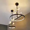 Lustre Moderno Minimalista Escandinavo para Restaurante Lâmpada de Mesa de Jantar Lustre Criativo Estiloso para Quarto Bar Lâmpada Molecular de Vidro Artístico