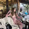 Estilo Dulce y Picante Atmósfera de Hermana Real Falda Ceñida al Cuerpo para Mujer Primavera y Otoño Nuevo Adelgazante Retro Hermoso Elegante Vestido