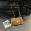 Bolsa tote grande de bolinhas foscas retrô transfronteiriça 2026, bolsa de ombro estilosa de nicho estilo coreano, bolsa baguette
