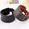 Joias Transfronteiriças de Novo Estilo, Pulseira de Couro Masculina de Estilo Simples e Punky, Joia de Pulseira Larga de Couro Lisa Ajustável