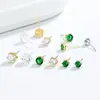 Pendientes de Plata de Ley 925 con Seis Garras y Circonita para Mujer Estilo Coreano Personalidad Simple Chapados en Oro de 18K Pendientes para Adelgazar el Rostro Redondo Joyería