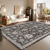Alfombra para Sala de Estar, Resistente al Desgaste y a las Manchas, Alfombra de Área Grande de Cobertura Total, Imitación Cachemir Persa Retro Americano Alfombra Lavable