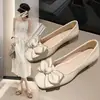 Nuevos Zapatos Planos Cuadrados con Lazo para Mujer 2025 Otoño Zapatos de Frijol para Mujeres Embarazadas Zapatos de Punta Redonda Zapatos Planos