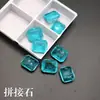 Pedra Gema Composta Retangular Vidro Cor Paraíba Cristal Pedra Cabochão Pedra Solta Joia Anel Acessório de Rosto Pedra DIY
