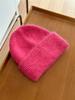Blogger Soft Waxy Angola Rabbit Wool Knitted Wool Hat Chapéu Frio Branco Feminino Outono e Inverno All-match Rosto Quente Pequeno