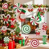 Bolinha de Natal Decoração pendente dupla face Bola de doce de Natal ao ar livre Placa pendurada de Natal Placa decorativa de feriado