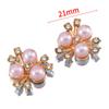 Placa Central de Flor de Três Pérolas de Alto Brilho Acessório de Cabelo com Strass DIY Adereços de Cabeça Estilo Antigo Materiais para Acessórios de Vestuário