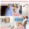 Linda Bolsa para Adolescentes Bolsa de Maquillaje de Peluche Set de Bolsas Cosméticas de Viaje Bolsas de Maquillaje Rosas Cartera Bolsas de Tocador con Cierre Preppy Organizador de Almacenamiento de Skincare con Cierre Moderno