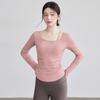 Tops de Fitness para Mujer con Almohadillas en el Pecho, Ropa de Yoga, Blusas Deportivas de Manga Larga para Correr y Entrenamiento, Ropa de Entrenamiento para Adelgazar la Cintura para Mujer