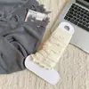 Calcetines Rasgados para Mujer, Cubre Piernas de Pantorrilla para Otoño e Invierno, Calcetines de Agujeros a Media Pantorrilla Estilo Coreano, Calcetines Personalizados de Color Puro tipo "Beggars" para Usar por Encima