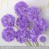Flor artificial de hortensia 3 cabezas mini hortensia flor de boda material arreglo floral de borde de carretera adorno de flor artificial decoración de boda arte floral
