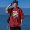 Moda americana retro ins marca de moda caricatura algodón camiseta de manga corta niños verano suelta high street talla grande camiseta