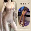 Lingerie Erótica Plus Size Estilo Europeu e Americano, Uniforme Sedutor de Renda Transparente, Desejo Puro, Conjunto de Roupa Sem Remoção