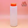 Botella Cilíndrica Recta de LDPE de 500 ml con Boca Ancha 38-400 Botella con Tapa Flip-Top Botella para Ketchup y Condimentos Cocina a Prueba de Humedad y Fugas